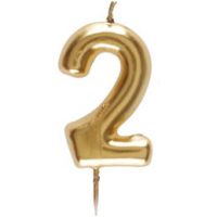 Bougie métallique Or "2"