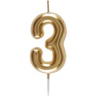Bougie métallique Or "3"