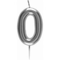 Bougie métallique Argent "0"