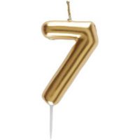 Bougie métallique Or "7"