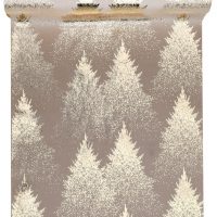 Chemin de table scintillant sapin beige