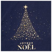 Serviettes noël scintillant marine